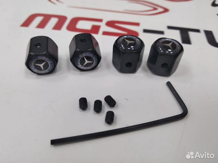 Колпачки на ниппели Mercedes с антикражей Black