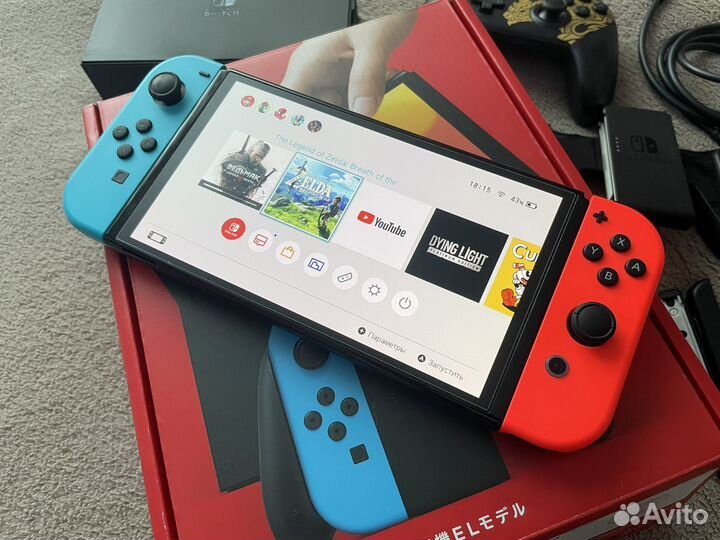 Nintendo switch oled идеальная + игры