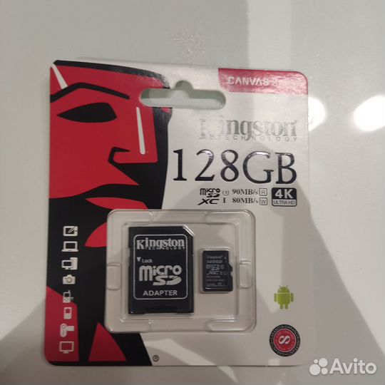 Карта памяти MicroSD 126GB Kingston