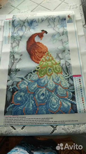 Дракон, павлины алмазная вышивка