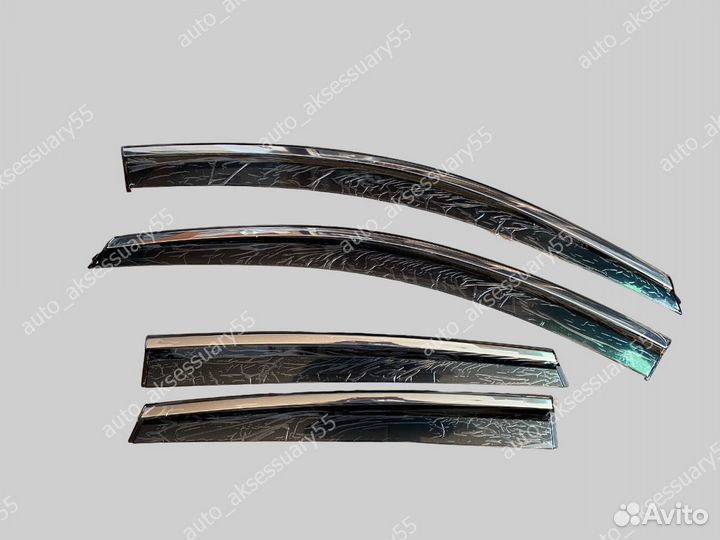 Ветровики Honda CR-V 2006-2012 молдинг нержавейка