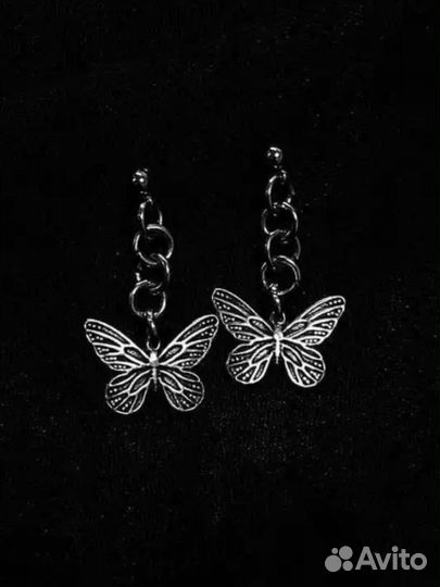 Серьги бабочки