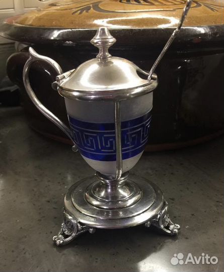 Антикварная баночка, серебрение, Франция