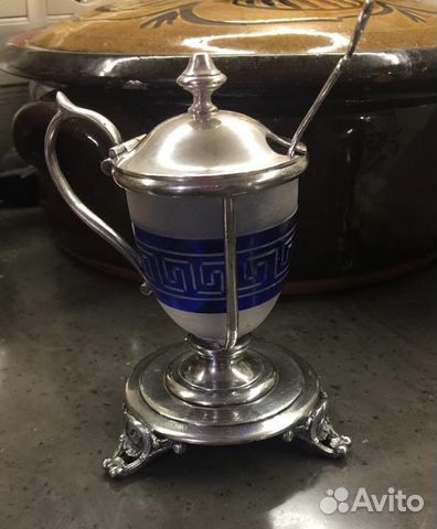 Антикварная баночка, серебрение, Франция