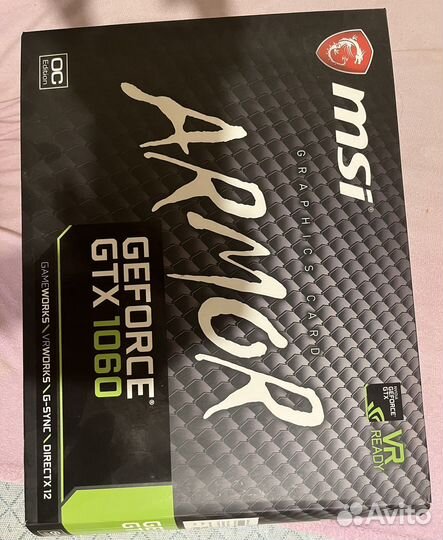 Видеокарта gtx 1060 6gb msi armor