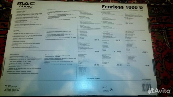 Mac Audio fearless 1000 D. 2-х канальный моноблок