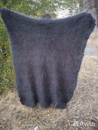 Серый плед из козьего пуха 