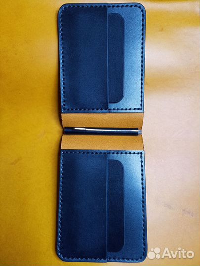 Зажим для денег из натуральной кожи