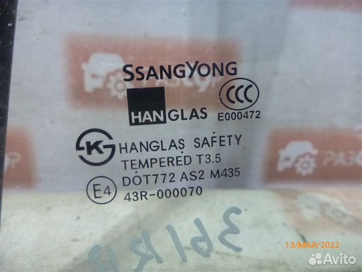 Стекло заднее правое Ssangyong Kyron DJ G23D-005