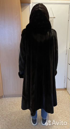 Шуба норковая с капюшоном