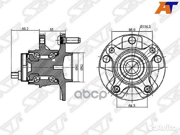 Ступичный узел перед/лев toyota mark X/lexus GS300