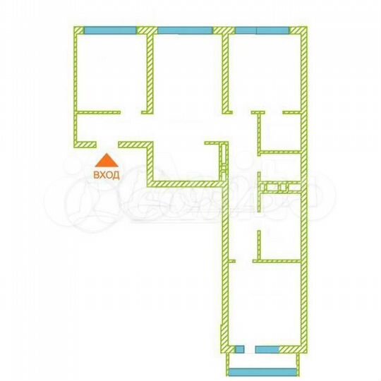 3-к. квартира, 76 м², 3/9 эт.