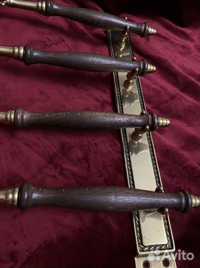 Набор поварешек из латуни с деревянными ручками