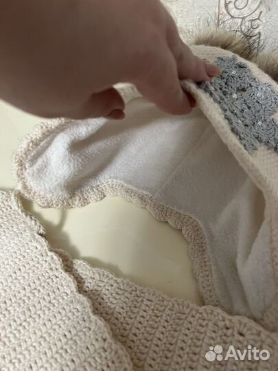 Шапка р.50 и шарф ручой работы