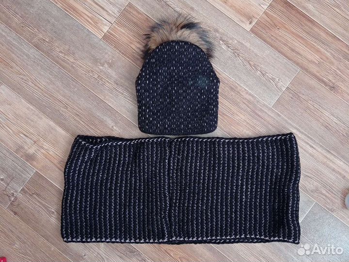 Комплект шапка и снуд зимний женский