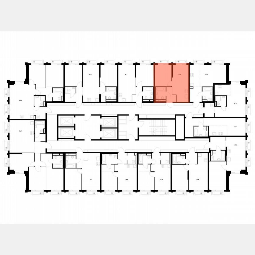1-к. квартира, 32,9 м², 6/32 эт.
