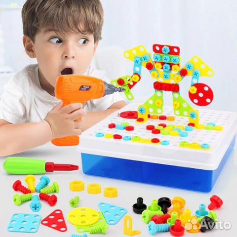 Конструктор с шуруповёртом 190 дет