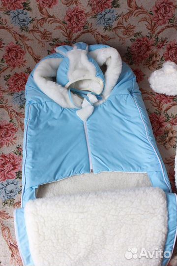 Конверт на выписку и в коляску для мальчика