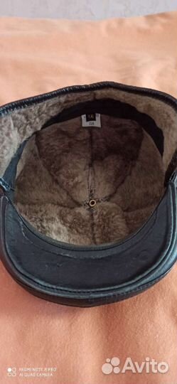 2Мужские зимние кепки,кожа и мех, 56 р- р