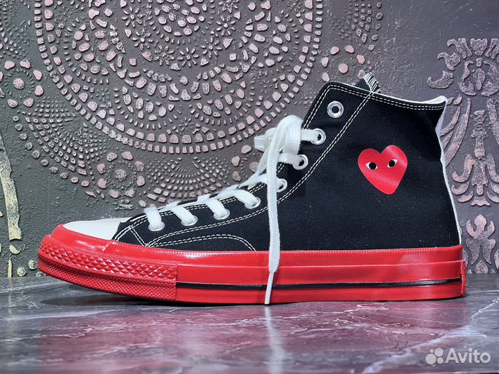 Кеды Converse x CDG Chuck Taylor Hi Red Sole