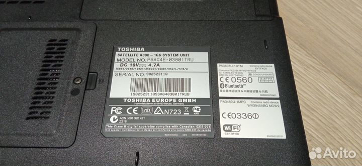 Ноутбук toshiba на запчасти или восстановление