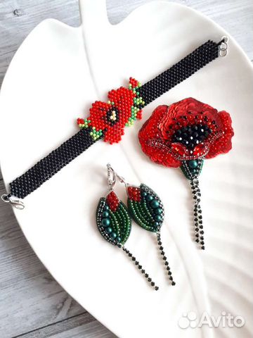 Браслеты, серьги, кольца,броши из бисера под заказ