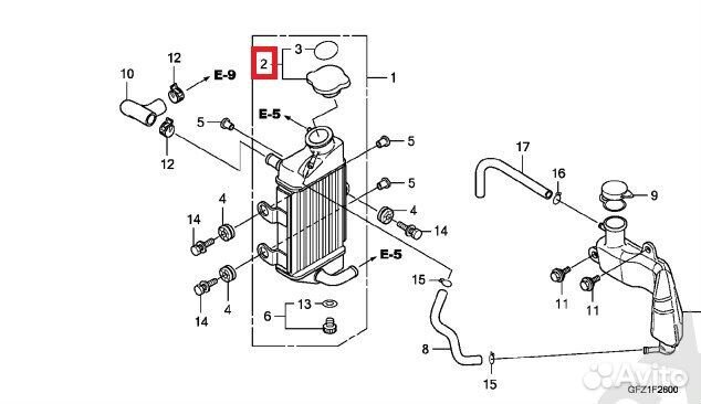 Крышка радиатора Honda Gyro Canopy 4T Б/У