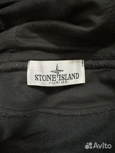 Черное худи stone island