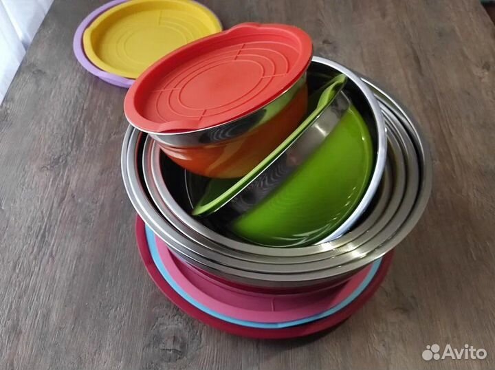 Набор Миски матрешки 7 штук разноцветные