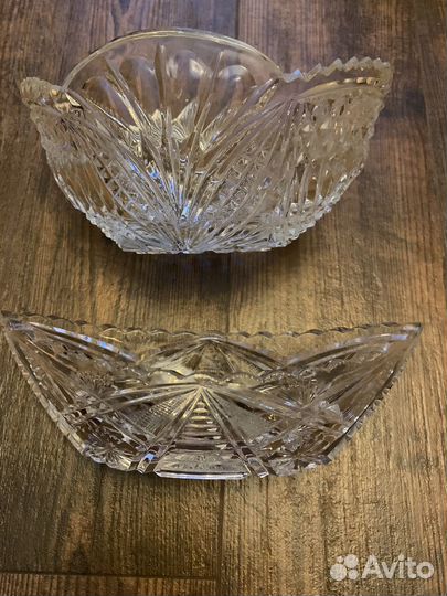 Хрустальные и фарфоровые тарелки