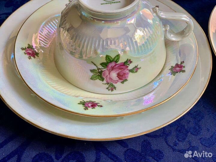 Чайный сервиз ГДР Weisswasser Роза