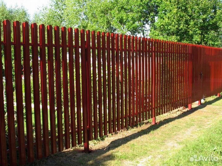 Забор из евроштакетника под ключ