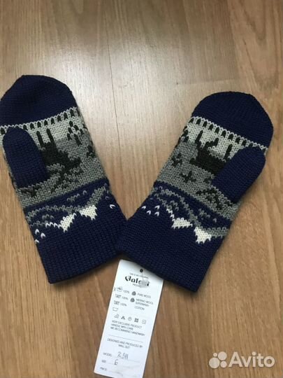 Новая шапка и варежки меринос