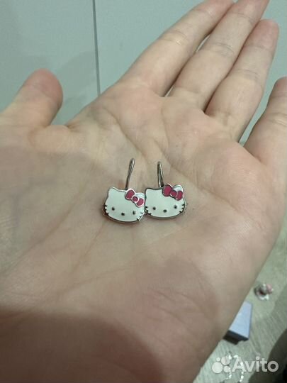 Сережки и браслет hello kitty детский