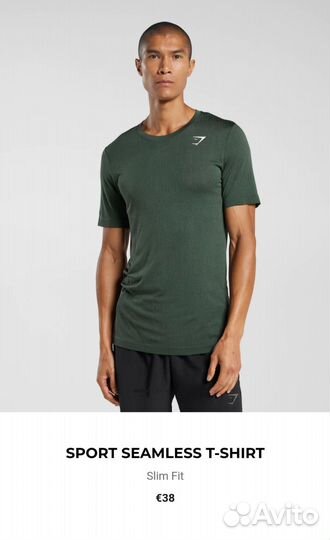 Футболка мужская gymshark sport seamless T-shirt L