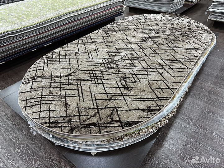 Ковер овальный 2х4 коричневый