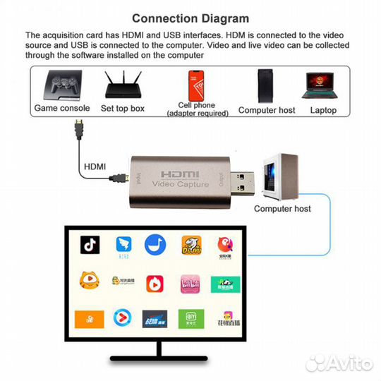 4K hdmi-совместимая карта видеозахвата USB 3.0,2.0