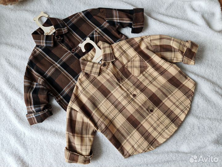 Рубашка детская в клетку 86,92