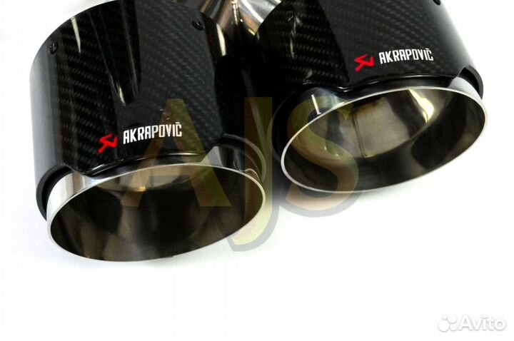 Насадка на глушитель Akrapovic style с карбоном 63/102 двойная пара матовый