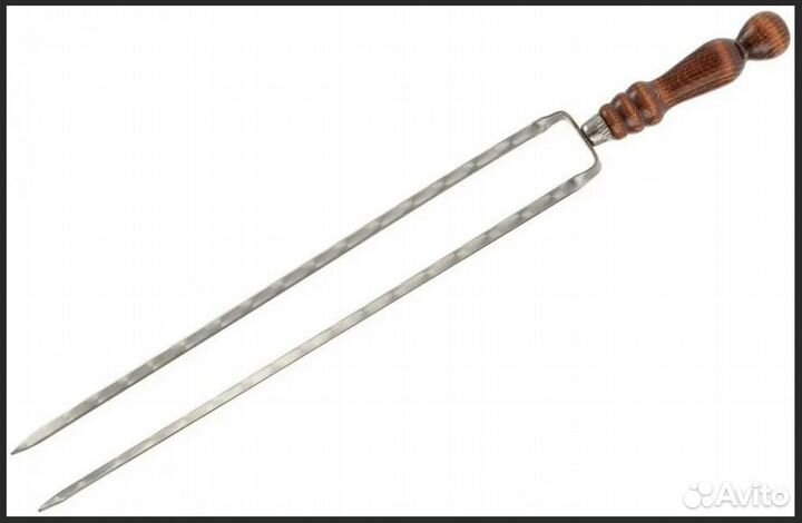 Шампур-Вилка с дер.ручкой 