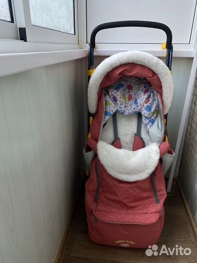 Санки коляска на колесах Ника