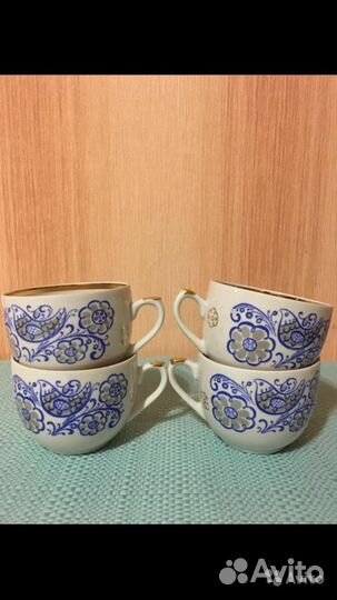 Фарфоровые кружки и блюдца СССР