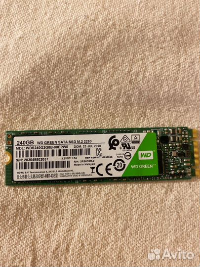240 Gb WD green SATA SSD M.2 2280