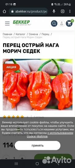 Семена и рассада сверхострых перцев