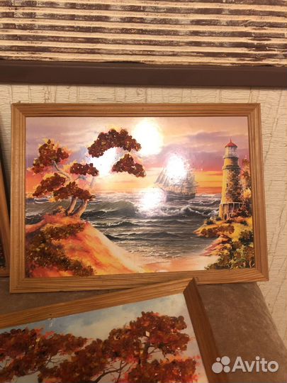 Картины с янтарем