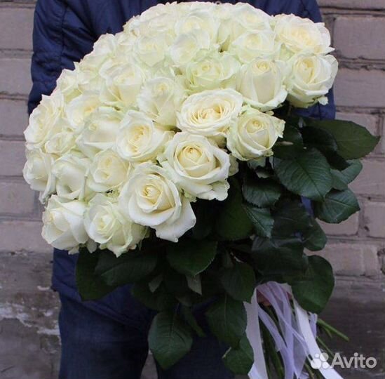 Букет из 35 белых роз Цветы Розы Владимир