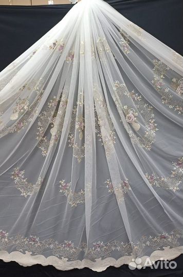 Тюль грек сетка с 3Д вышивкой
