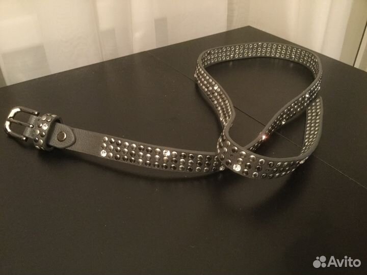 Ремень новый кожаный 85 см