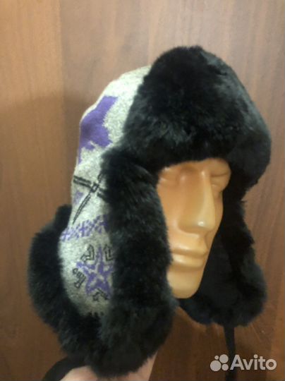 Шапка мужская мех кролик