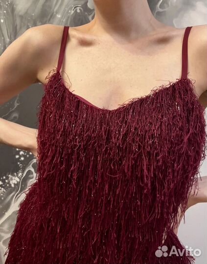 Платье женское вечернее пушистое